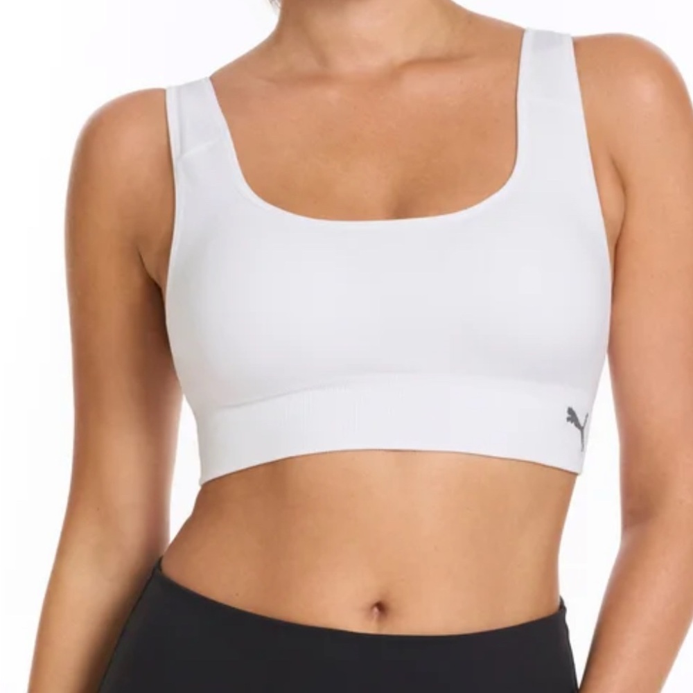Puma Women's 2 Pack Classic White and Purple Sports Bras